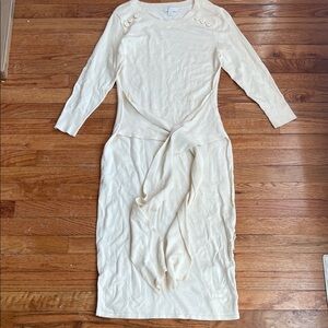 New York & Company Cream Sweater Dress